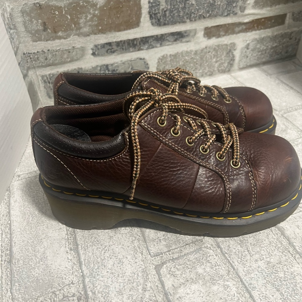 Dr. Martens Melissa Womens Size 9 Dark Brown Oiled Leather Platform Chunky Shoes - Picture 5 of 16